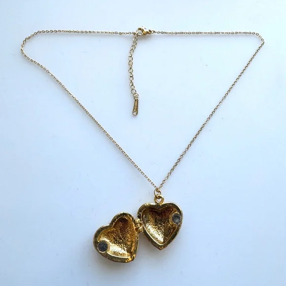 Pink Cloisonne Heart Locket Stainless Steel Hypoallergenic Necklace Chain #7009 - Picture 7 of 10